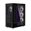Zalman I3 Neo ATX vidutinio dydžio bokšto PC korpusas su tinkliniu priekiu efektyviam aušinimui, iš anksto sumontuoti 3 ventiliatoriai, Midi bokštas, juodas