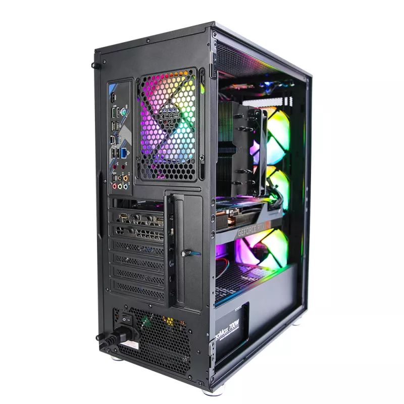 Zalman I3 Neo ATX vidutinio dydžio bokšto PC korpusas su tinkliniu priekiu efektyviam aušinimui, iš anksto sumontuoti 3 ventiliatoriai, Midi bokštas, juodas