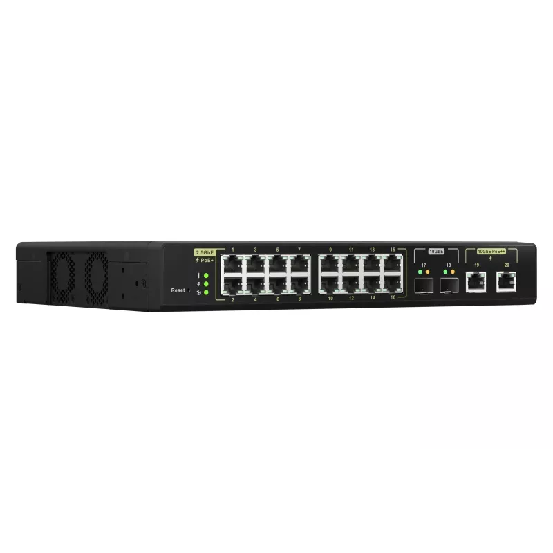 QNAP QSW-M2116P-2T2S tinklo komutatorius Valdomas L2 2.5G Ethernet Power over Ethernet (PoE) Juodas