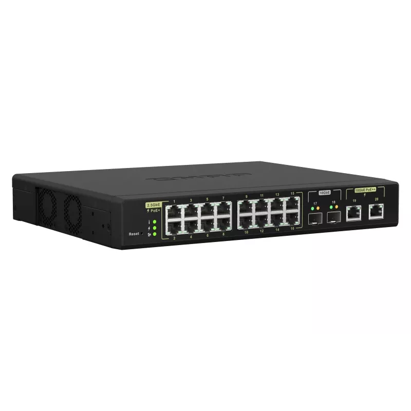 QNAP QSW-M2116P-2T2S tinklo komutatorius Valdomas L2 2.5G Ethernet Power over Ethernet (PoE) Juodas