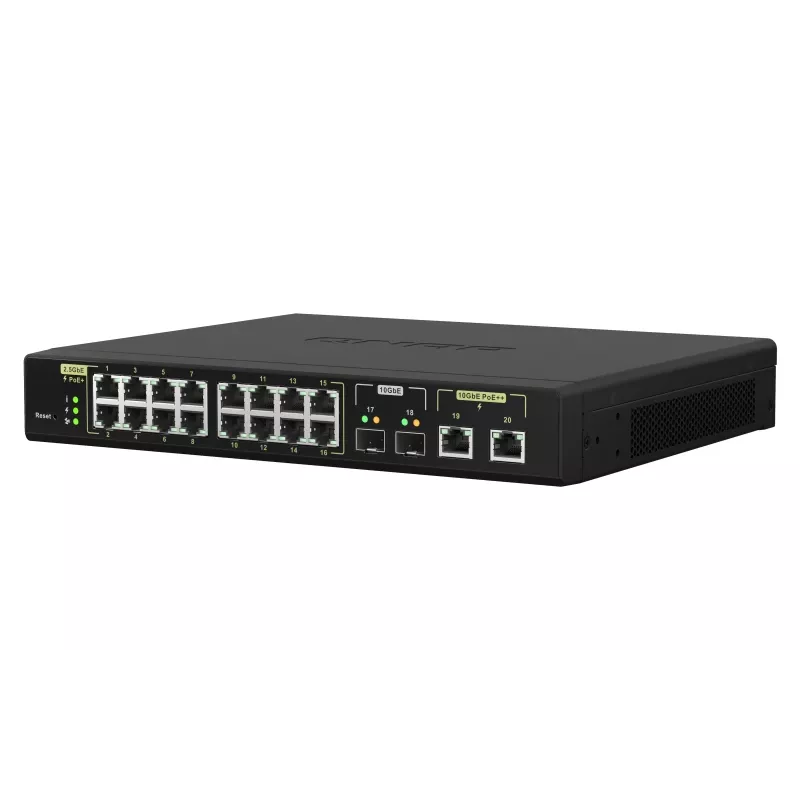QNAP QSW-M2116P-2T2S tinklo komutatorius Valdomas L2 2.5G Ethernet Power over Ethernet (PoE) Juodas