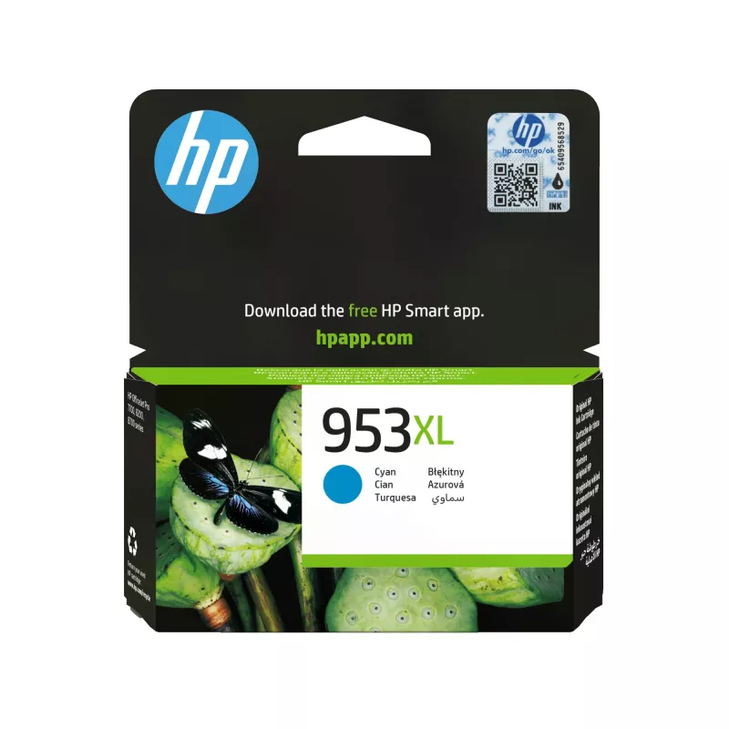 HP 953XL didelės talpos žydra Originali rašalo kasetė, žydra, 1 vnt., 1450 puslapių