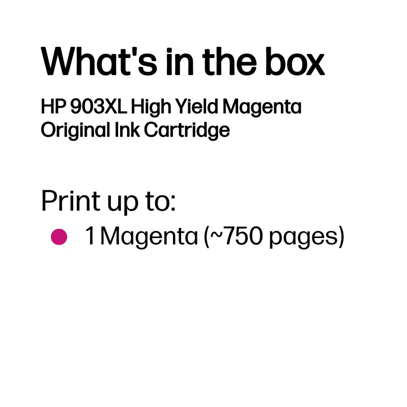 HP 903XL didelio našumo purpurinis Originalius rašalo kasetė, purpurinė, 1 vnt., 750 puslapių