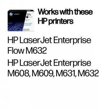 HP 37X didelio našumo juoda Originali LaserJet dažų kasetė, 25000 puslapių, juoda, 1 vnt.