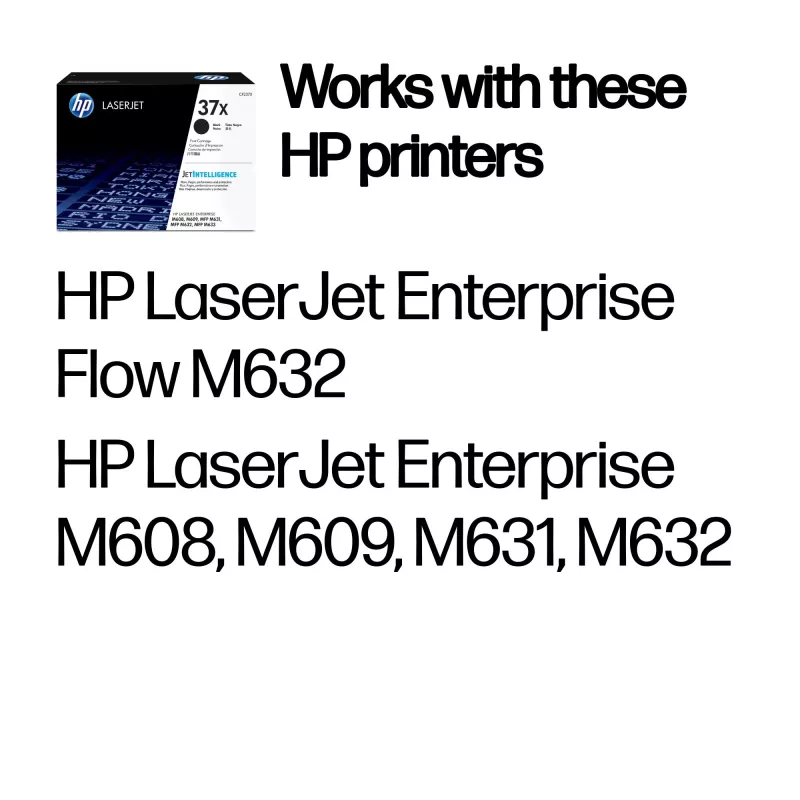 HP 37X didelio našumo juoda Originali LaserJet dažų kasetė, 25000 puslapių, juoda, 1 vnt.