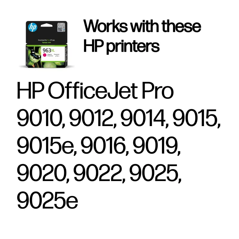 HP 963XL didelio našumo purpurinis Originalius rašalo kasetė, purpurinė, 1 vnt., 1600 puslapių