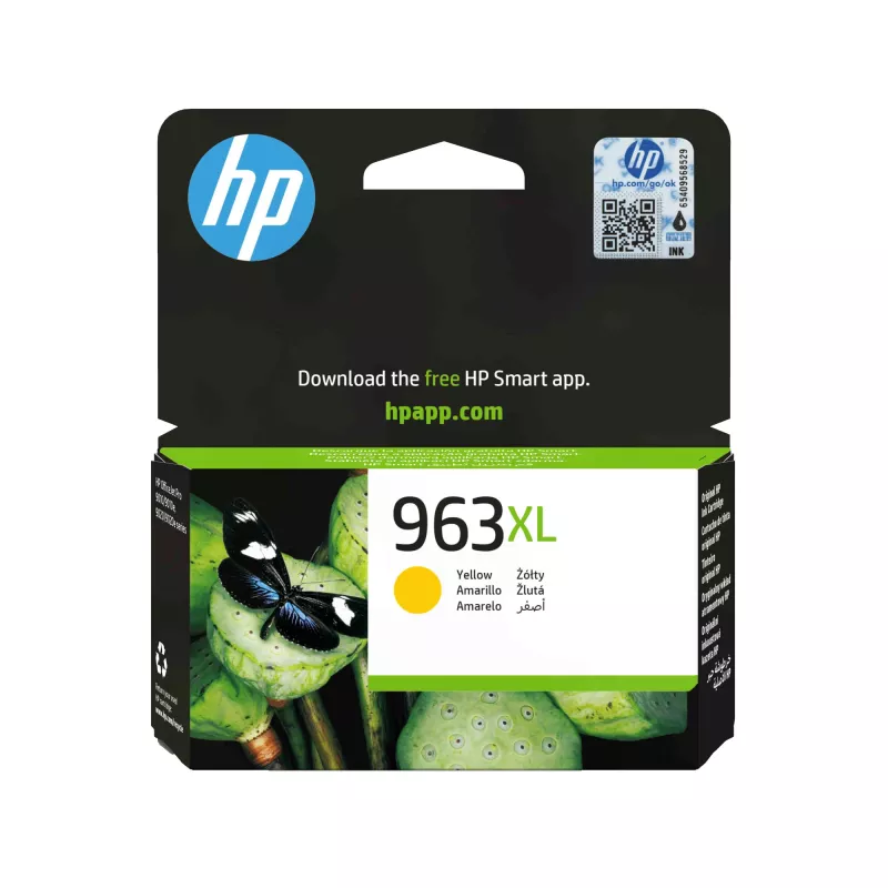 HP 963XL didelio našumo geltonas Originalius rašalo kasetė, geltona, 1 vnt., 1600 puslapių