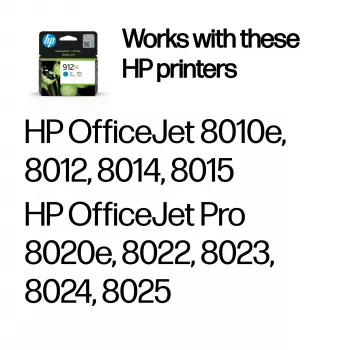 HP 912XL didelio našumo žydra Originali rašalo kasetė, žydra, 1 vnt., 700 puslapių