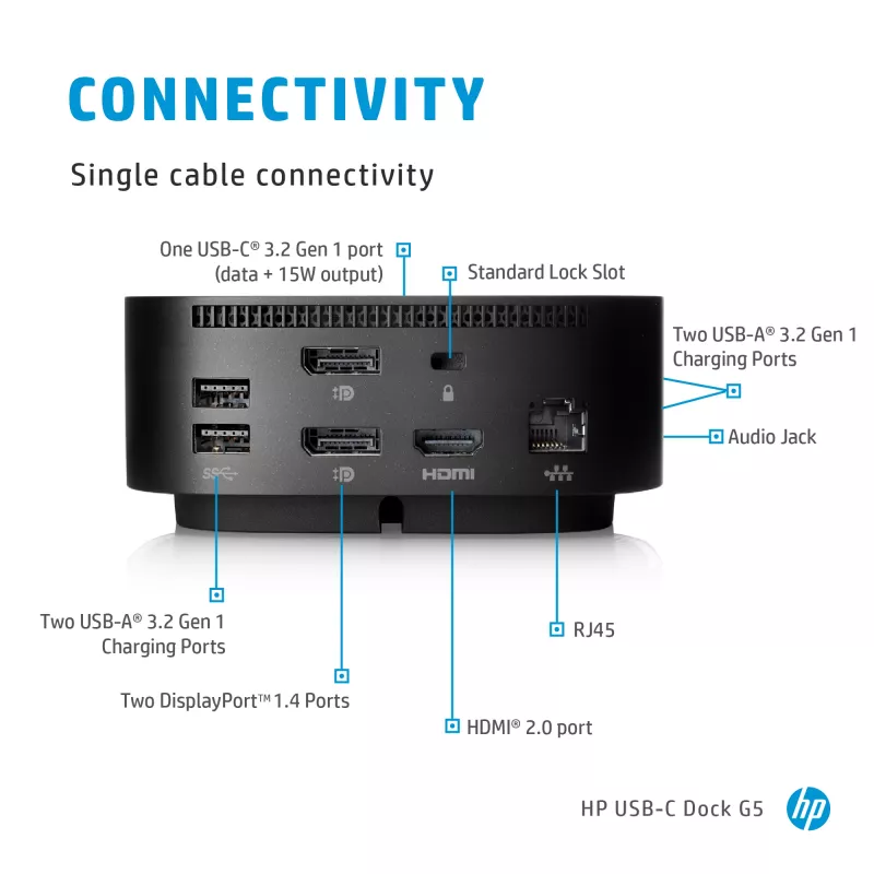 HP USB-C/A universali dokinė stotelė G2