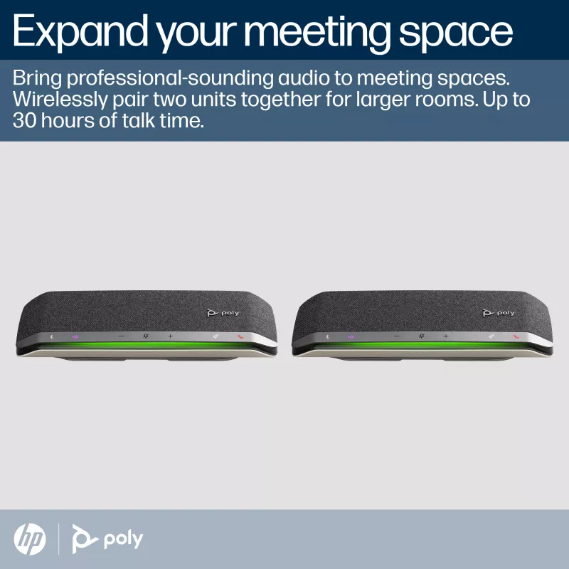 HP Poly Sync 40+ Microsoft Teams sertifikuota USB-A USB-C garsiakalbio telefonas +BT700 USB-A adapteris