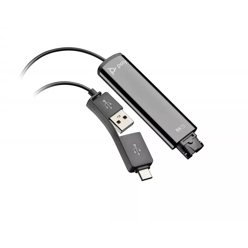 HP Poly DA75 USB į QD juodas adapteris TAA