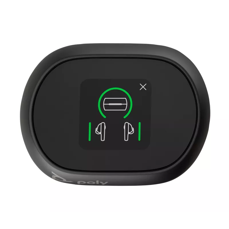 HP Poly Voyager Free 60+ UC Carbon Juoda ausinukai +BT700 USB-C adapteris +jutiklinio ekrano įkrovimo dėklas