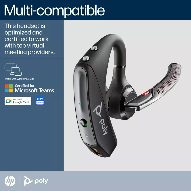 HP Poly Voyager 5200 USB-A Bluetooth ausinės +BT700 laidelis