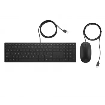 HP Pavilion laidinė klaviatūra ir pelė 400, pilno dydžio (100 %), laidinė, USB, juoda, pelė komplekte
