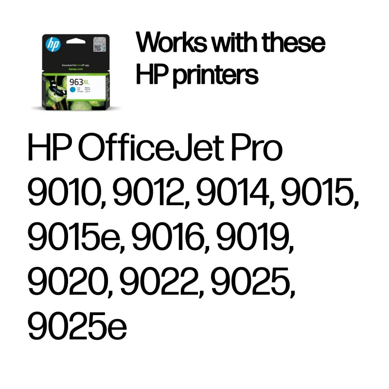 HP 963XL didelio našumo žydra Originali rašalo kasetė, žydra, 1 vnt., 1600 puslapių