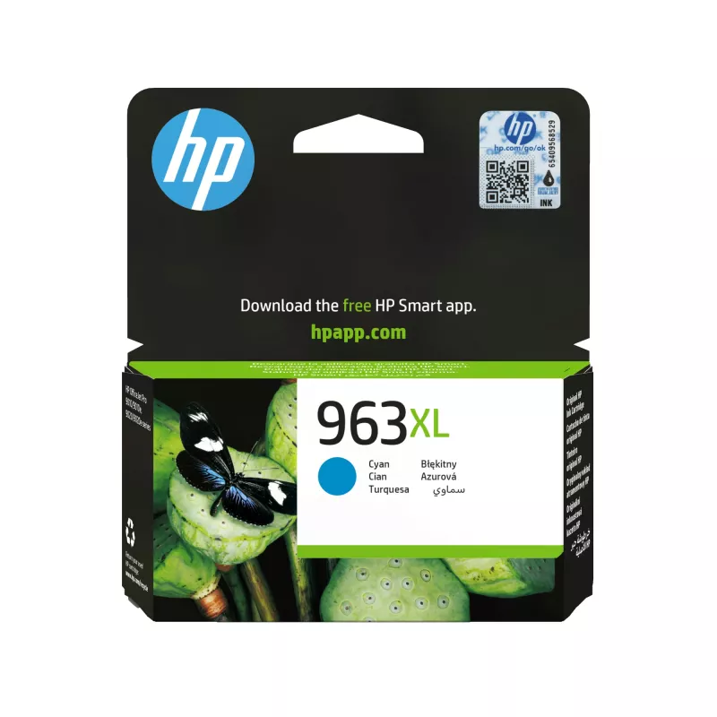 HP 963XL didelės talpos žydra Originali rašalo kasetė, žydra, 1 vnt., 1600 puslapių