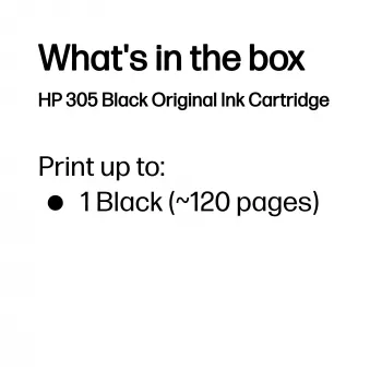 HP 305 Originali juoda Originali rašalo kasetė 3YM61AE#301