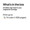 HP 305XL High Yield Tri-color Originali rašalo kasetė, Žydra, Magenta, Geltona, 1 vnt., 200 puslapių
