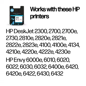 HP 305 Tri-color Originali rašalo kasetė, Žydra, Magenta, Geltona, 1 vnt., 100 puslapių