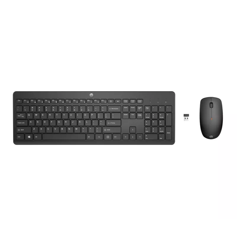 „HP 230 Wireless“ belaidės pelės ir klaviatūros rinkinys, juodas, pelė įtraukta