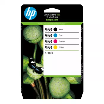 HP 963 4 vnt. juodos/žalsvai mėlynos/purpurinės/geltonos Originalios rašalo kasetės