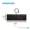 Laidinė klaviatūra HP 125 — pilno dydžio (100 %), USB, membraninė, juoda