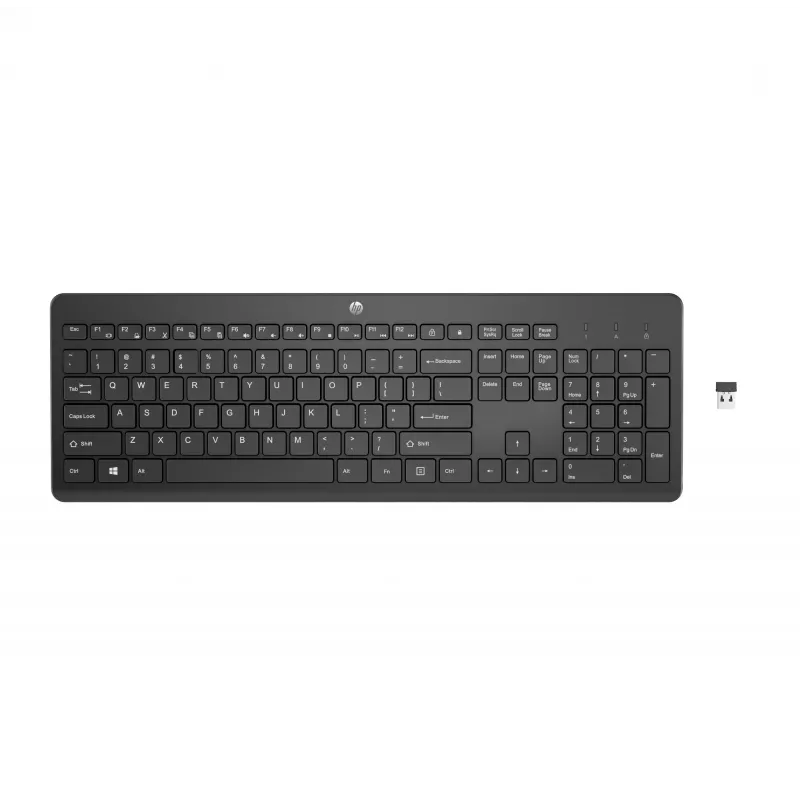 HP 230 belaidė klaviatūra, pilno dydžio, belaidė, membraninė, juoda