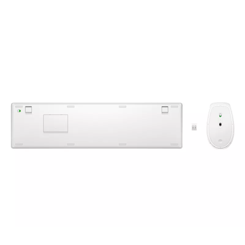 “HP 650” belaidės klaviatūros ir pelės rinkinys, pilno dydžio, membraninė, balta