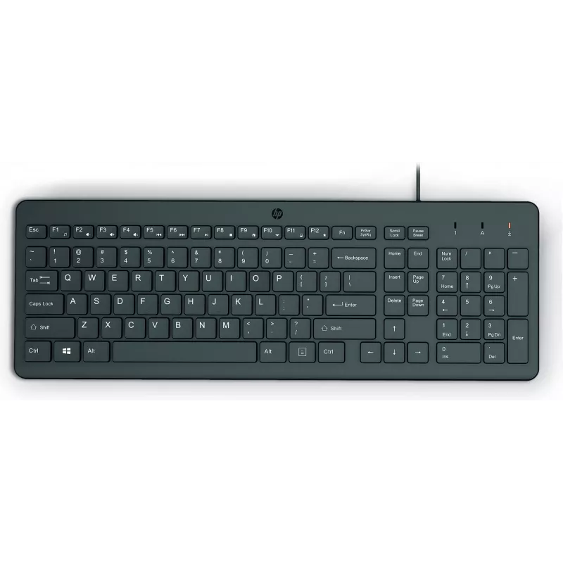 HP 150 Laidinė klaviatūra Pilno dydžio USB Juoda 664R5AA#ABD