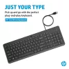 HP 150 Laidinė klaviatūra Pilno dydžio USB Juoda 664R5AA#ABD