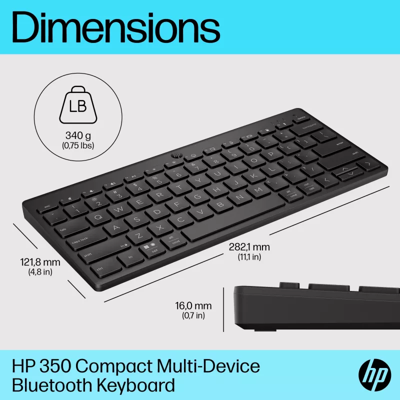HP 350 Compact Multi-Device Bluetooth klaviatūra