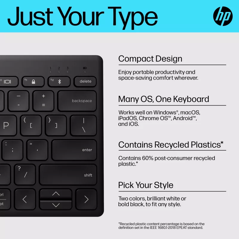 HP 350 Compact Multi-Device Bluetooth klaviatūra