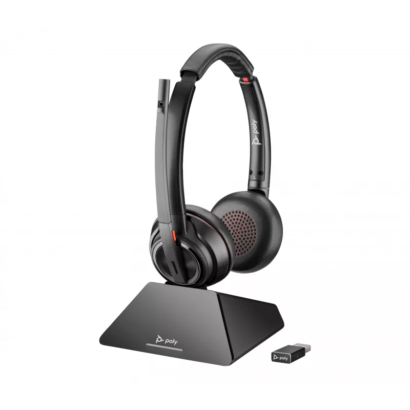 HP Poly Savi 8220 UC Microsoft Teams sertifikuotos DECT 1880-1900 MHz USB-A ausinės