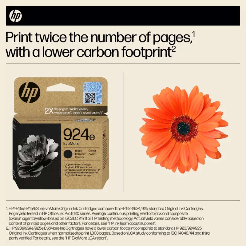 HP 924e EvoMore juodas Originalius rašalo kasetė