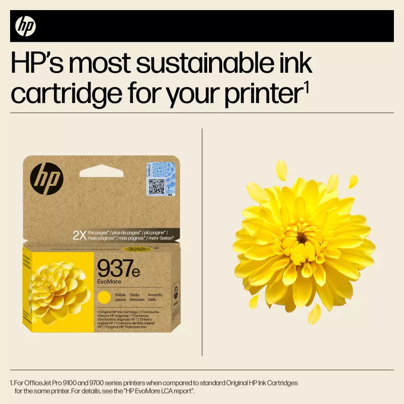 HP 937e EvoMore Geltona Originali rašalo kasetė