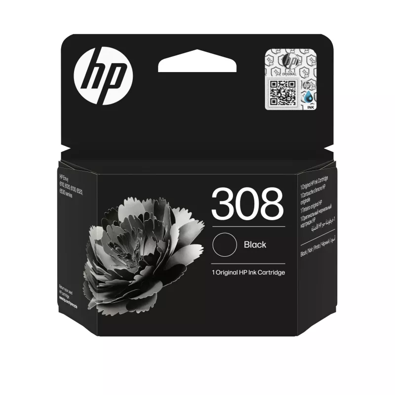 HP 308 Originalius juodas rašalo kasetė, juoda, 1 vnt., 160 puslapių
