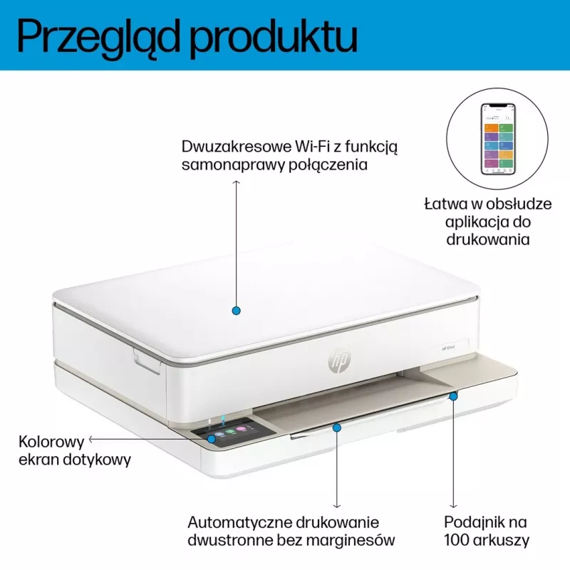 Daugiafunkcis spausdintuvas HP ENVY 6120e, terminis rašalinis spalvotas spausdinimas