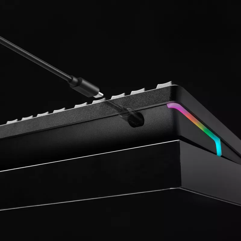 Žaidimų klaviatūra Kingston HP HyperX Alloy Rise modelis 7G7A3AA#ABD — kompaktiška laidinė mechaninė klaviatūra EAN 0