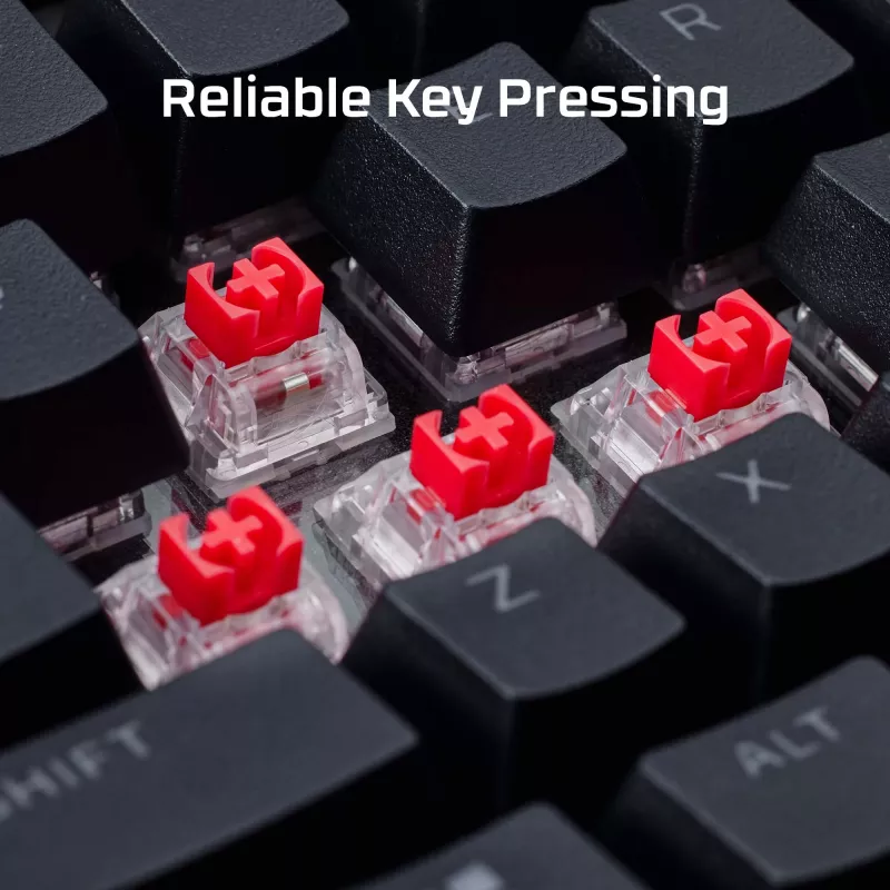 Mechaninė žaidimų klaviatūra Kingston (HyperX) Alloy Rise 75 — kompaktiškas 75% išdėstymas, laidinė, modelis 7G7A4AA#ABD