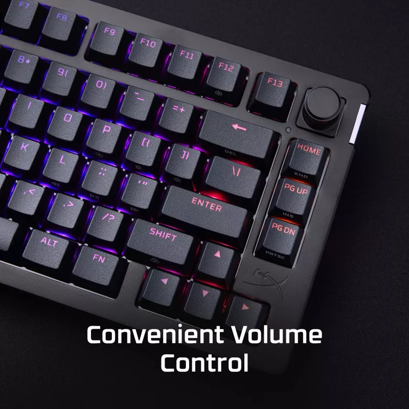 Mechaninė žaidimų klaviatūra Kingston (HyperX) Alloy Rise 75 — kompaktiškas 75% išdėstymas, laidinė, modelis 7G7A4AA#ABD