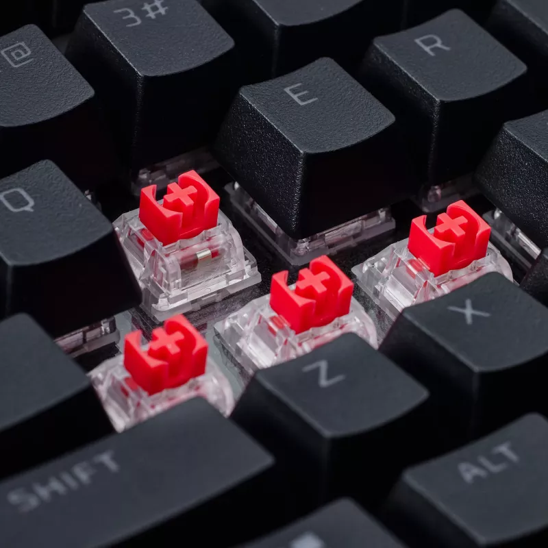 Mechaninė žaidimų klaviatūra Kingston (HyperX) Alloy Rise 75 — kompaktiškas 75% išdėstymas, laidinė, modelis 7G7A4AA#ABD
