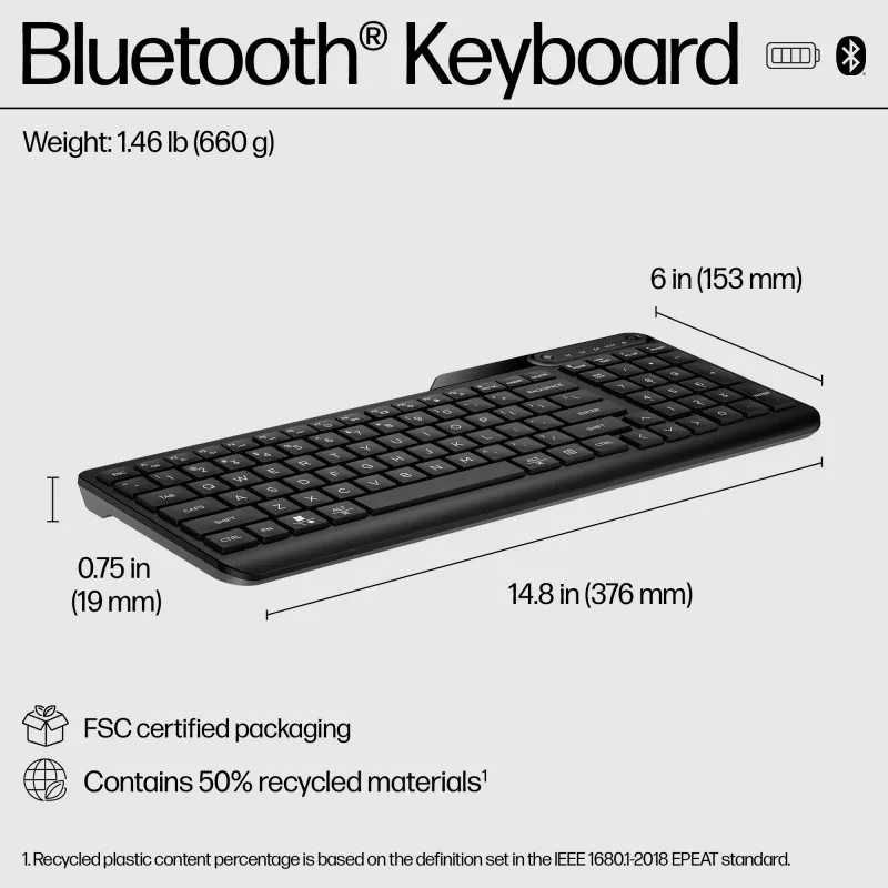 HP 460 kelių įrenginių Bluetooth klaviatūra