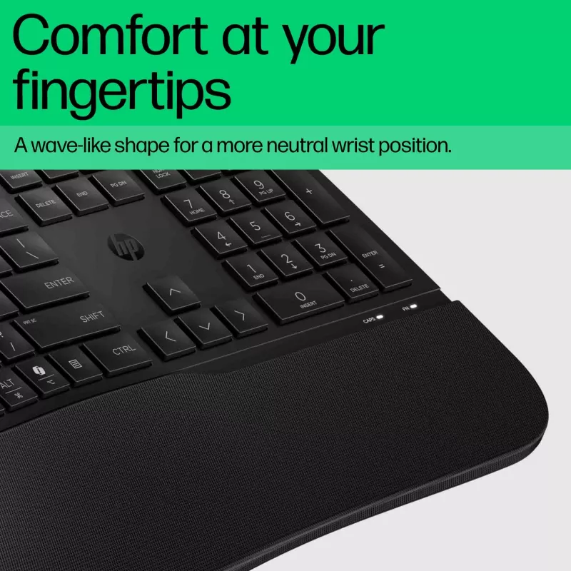 HP 480 Comfort laidinė klaviatūra, pilno dydžio, USB, juoda, 1,5 m