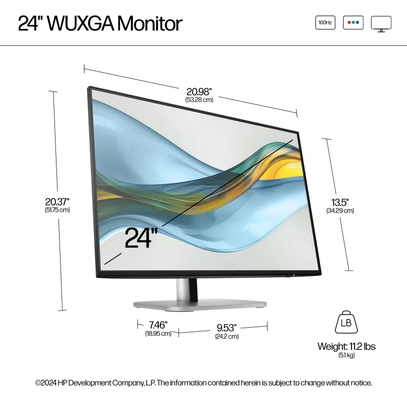 HP Series 5 Pro 24 colių WUXGA monitorius - 524pn, 61 cm (24 coliai), WUXGA, LCD, 5 ms, Juoda