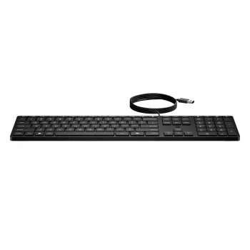 Laidinė klaviatūra HP 320K — Pilno dydžio USB, tiesus išdėstymas, 1,8 m laidas, juoda