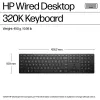 Laidinė klaviatūra HP 320K — Pilno dydžio USB, tiesus išdėstymas, 1,8 m laidas, juoda