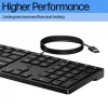 Laidinė klaviatūra HP 320K — Pilno dydžio USB, tiesus išdėstymas, 1,8 m laidas, juoda