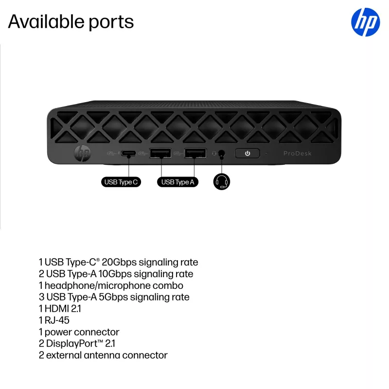 Kompiuteris HP ProDesk 4 G1i AI Mini Core Ultra 5 225T RAM 16GB SSD 512GB Intel Graphics OS Win 11 Pro