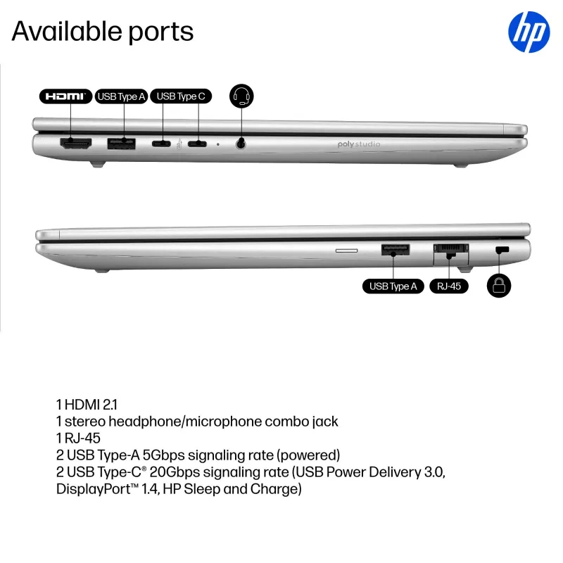 Nešiojamasis kompiuteris HP ProBook 4 G1i AI PC 14 colių Intel Core Ultra 5 16 GB 512 GB Intel Graphics Windows 11 Pro