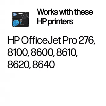 HP 951 Žydra Originalius rašalo kasetė, žalsvai mėlyna, 1 vnt., 535 puslapiai